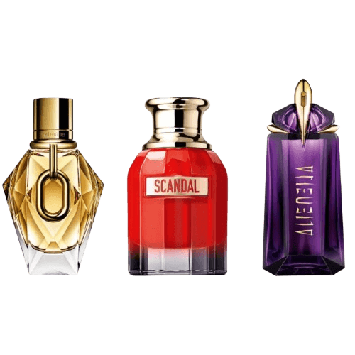 3-Piece Women's Fragrance Set: Paco Rabanne Olympea, Jean Paul Gaultier Scandal, Mugler Alien